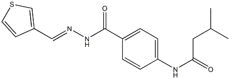 3-methyl-N-[4-({2-[(E)-3-thienylmethylidene]hydrazino}carbonyl)phenyl]butanamide Struktur