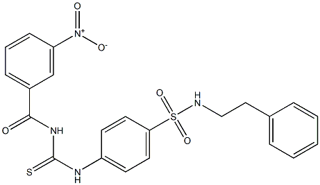 4-({[(3-nitrobenzoyl)amino]carbothioyl}amino)-N-phenethylbenzenesulfonamide Struktur