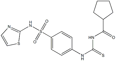 4-({[(cyclopentylcarbonyl)amino]carbothioyl}amino)-N-(1,3-thiazol-2-yl)benzenesulfonamide Structure