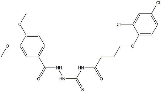 4-(2,4-dichlorophenoxy)-N-{[2-(3,4-dimethoxybenzoyl)hydrazino]carbothioyl}butanamide Structure