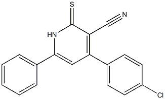 4-(4-chlorophenyl)-6-phenyl-2-thioxo-1,2-dihydro-3-pyridinecarbonitrile,,结构式