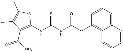 4,5-dimethyl-2-[({[2-(1-naphthyl)acetyl]amino}carbothioyl)amino]-3-thiophenecarboxamide Structure