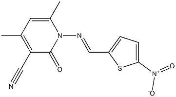 4,6-dimethyl-1-{[(E)-(5-nitro-2-thienyl)methylidene]amino}-2-oxo-1,2-dihydro-3-pyridinecarbonitrile