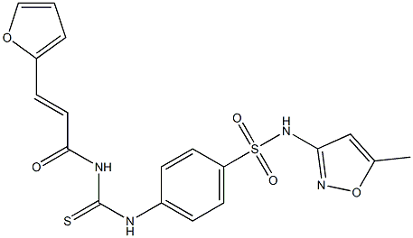 4-[({[(E)-3-(2-furyl)-2-propenoyl]amino}carbothioyl)amino]-N-(5-methyl-3-isoxazolyl)benzenesulfonamide 结构式