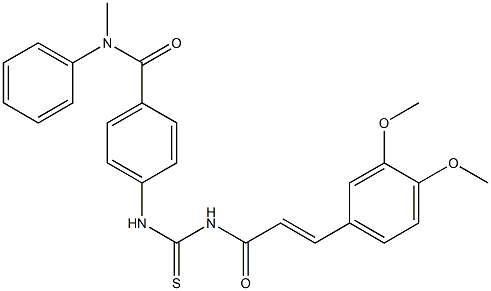 4-[({[(E)-3-(3,4-dimethoxyphenyl)-2-propenoyl]amino}carbothioyl)amino]-N-methyl-N-phenylbenzamide 结构式