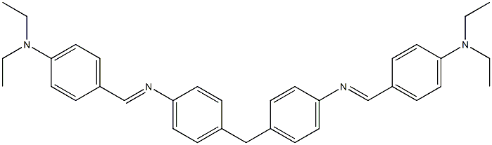 N-{(E)-[4-(diethylamino)phenyl]methylidene}-N-{4-[4-({(E)-[4-(diethylamino)phenyl]methylidene}amino)benzyl]phenyl}amine Struktur