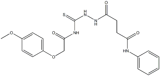 4-[2-({[2-(4-methoxyphenoxy)acetyl]amino}carbothioyl)hydrazino]-4-oxo-N-phenylbutanamide,,结构式
