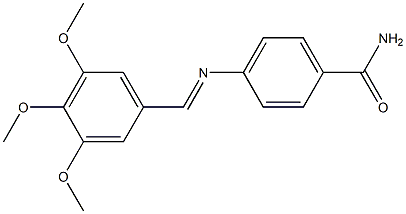 4-{[(E)-(3,4,5-trimethoxyphenyl)methylidene]amino}benzamide 结构式