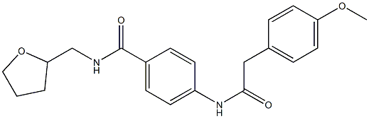 4-{[2-(4-methoxyphenyl)acetyl]amino}-N-(tetrahydro-2-furanylmethyl)benzamide,,结构式