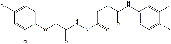 4-{2-[2-(2,4-dichlorophenoxy)acetyl]hydrazino}-N-(3,4-dimethylphenyl)-4-oxobutanamide Struktur