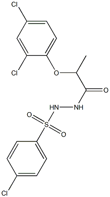 4-chloro-N'-[2-(2,4-dichlorophenoxy)propanoyl]benzenesulfonohydrazide Struktur