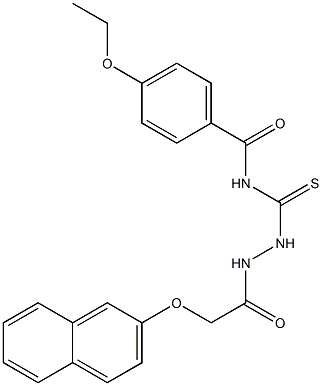 4-ethoxy-N-({2-[2-(2-naphthyloxy)acetyl]hydrazino}carbothioyl)benzamide Struktur