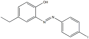 4-ethyl-2-[(E)-2-(4-iodophenyl)diazenyl]phenol 化学構造式