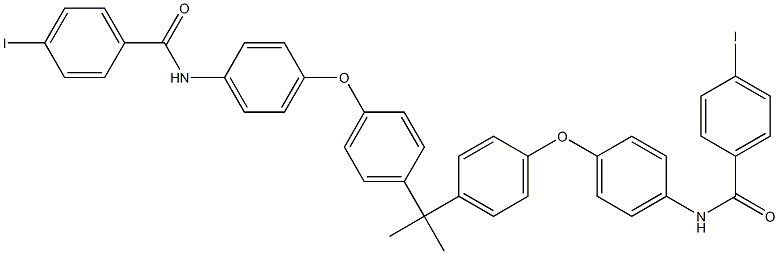 4-iodo-N-(4-{4-[1-(4-{4-[(4-iodobenzoyl)amino]phenoxy}phenyl)-1-methylethyl]phenoxy}phenyl)benzamide Struktur