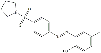 4-methyl-2-{(E)-2-[4-(1-pyrrolidinylsulfonyl)phenyl]diazenyl}phenol Struktur