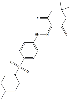  5,5-dimethyl-1,2,3-cyclohexanetrione 2-(N-{4-[(4-methyl-1-piperidinyl)sulfonyl]phenyl}hydrazone)