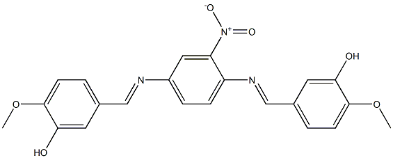 5-{[(4-{[(E)-(3-hydroxy-4-methoxyphenyl)methylidene]amino}-3-nitrophenyl)imino]methyl}-2-methoxyphenol Structure