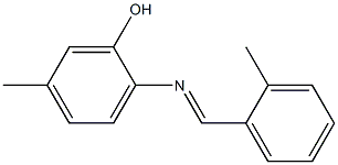 5-methyl-2-{[(E)-(2-methylphenyl)methylidene]amino}phenol Struktur