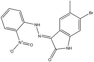 6-bromo-5-methyl-1H-indole-2,3-dione 3-[N-(2-nitrophenyl)hydrazone],,结构式