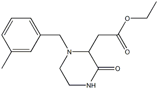 ethyl 2-[1-(3-methylbenzyl)-3-oxo-2-piperazinyl]acetate 化学構造式