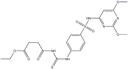 ethyl 4-{[(4-{[(2,6-dimethoxy-4-pyrimidinyl)amino]sulfonyl}anilino)carbothioyl]amino}-4-oxobutanoate Structure