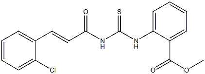 methyl 2-[({[(E)-3-(2-chlorophenyl)-2-propenoyl]amino}carbothioyl)amino]benzoate Struktur