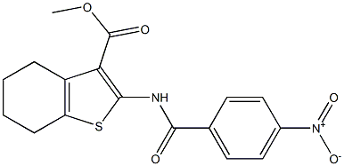 methyl 2-[(4-nitrobenzoyl)amino]-4,5,6,7-tetrahydro-1-benzothiophene-3-carboxylate Structure