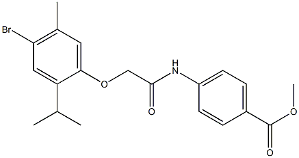 methyl 4-{[2-(4-bromo-2-isopropyl-5-methylphenoxy)acetyl]amino}benzoate Structure