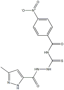 N-({2-[(3-methyl-1H-pyrazol-5-yl)carbonyl]hydrazino}carbothioyl)-4-nitrobenzamide Structure