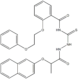 N-({2-[2-(2-naphthyloxy)propanoyl]hydrazino}carbothioyl)-2-(2-phenoxyethoxy)benzamide Structure