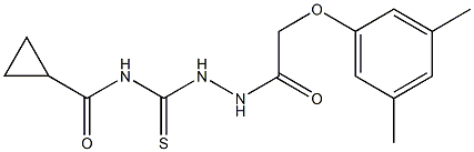 N-({2-[2-(3,5-dimethylphenoxy)acetyl]hydrazino}carbothioyl)cyclopropanecarboxamide Struktur