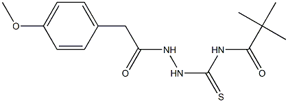 N-({2-[2-(4-methoxyphenyl)acetyl]hydrazino}carbothioyl)-2,2-dimethylpropanamide Structure