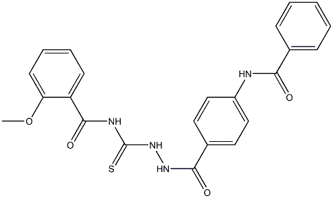 N-({2-[4-(benzoylamino)benzoyl]hydrazino}carbothioyl)-2-methoxybenzamide 化学構造式
