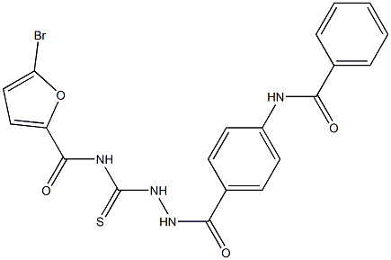N-({2-[4-(benzoylamino)benzoyl]hydrazino}carbothioyl)-5-bromo-2-furamide Structure
