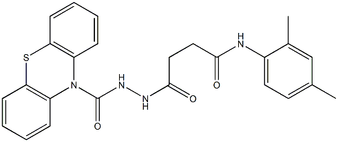 N-(2,4-dimethylphenyl)-4-oxo-4-[2-(10H-phenothiazin-10-ylcarbonyl)hydrazino]butanamide 化学構造式