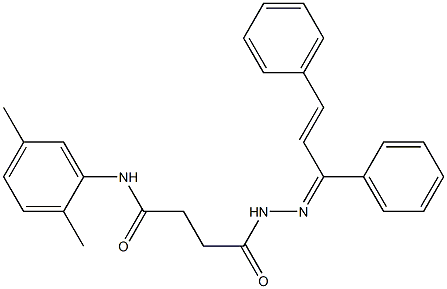 N-(2,5-dimethylphenyl)-4-{2-[(Z,2E)-1,3-diphenyl-2-propenylidene]hydrazino}-4-oxobutanamide,,结构式