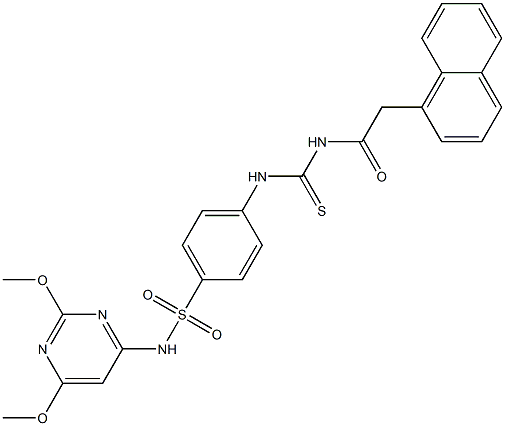 N-(2,6-dimethoxy-4-pyrimidinyl)-4-[({[2-(1-naphthyl)acetyl]amino}carbothioyl)amino]benzenesulfonamide Structure