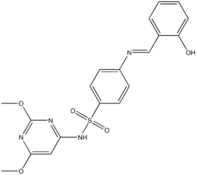 N-(2,6-dimethoxy-4-pyrimidinyl)-4-{[(E)-(2-hydroxyphenyl)methylidene]amino}benzenesulfonamide Structure