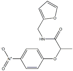 N-(2-furylmethyl)-2-(4-nitrophenoxy)propanamide 化学構造式