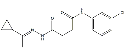 N-(3-chloro-2-methylphenyl)-4-{2-[(E)-1-cyclopropylethylidene]hydrazino}-4-oxobutanamide Struktur