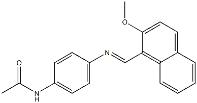 N-(4-{[(E)-(2-methoxy-1-naphthyl)methylidene]amino}phenyl)acetamide 结构式