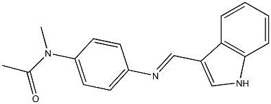 N-(4-{[(E)-1H-indol-3-ylmethylidene]amino}phenyl)-N-methylacetamide Struktur