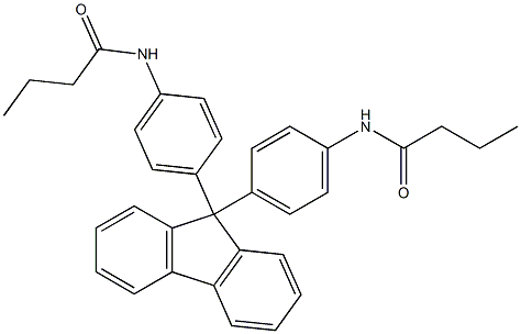 N-(4-{9-[4-(butyrylamino)phenyl]-9H-fluoren-9-yl}phenyl)butanamide 结构式