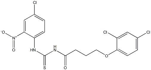 N-(4-chloro-2-nitrophenyl)-N'-[4-(2,4-dichlorophenoxy)butanoyl]thiourea,,结构式