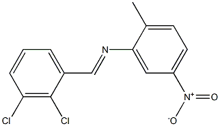 N-[(E)-(2,3-dichlorophenyl)methylidene]-N-(2-methyl-5-nitrophenyl)amine Struktur