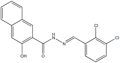 N'-[(E)-(2,3-dichlorophenyl)methylidene]-3-hydroxy-2-naphthohydrazide 化学構造式