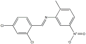 N-[(E)-(2,4-dichlorophenyl)methylidene]-N-(2-methyl-5-nitrophenyl)amine 化学構造式