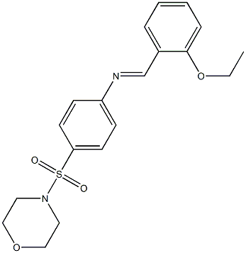 N-[(E)-(2-ethoxyphenyl)methylidene]-N-[4-(4-morpholinylsulfonyl)phenyl]amine 化学構造式