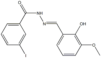 N'-[(E)-(2-hydroxy-3-methoxyphenyl)methylidene]-3-iodobenzohydrazide 化学構造式