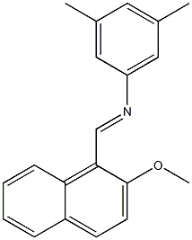 N-(3,5-dimethylphenyl)-N-[(E)-(2-methoxy-1-naphthyl)methylidene]amine Structure